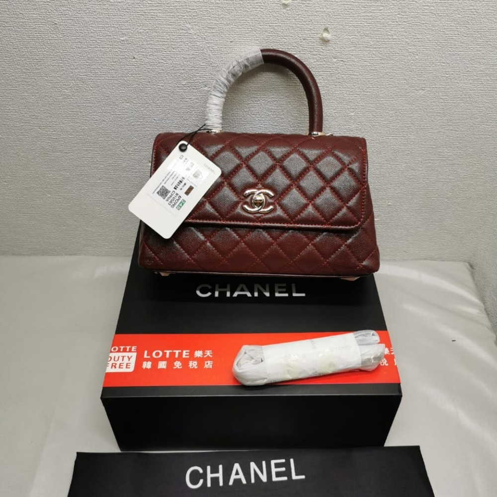 Alternative view of Chanel Coco Top Handle Flap Bag Garnet Red 26cm