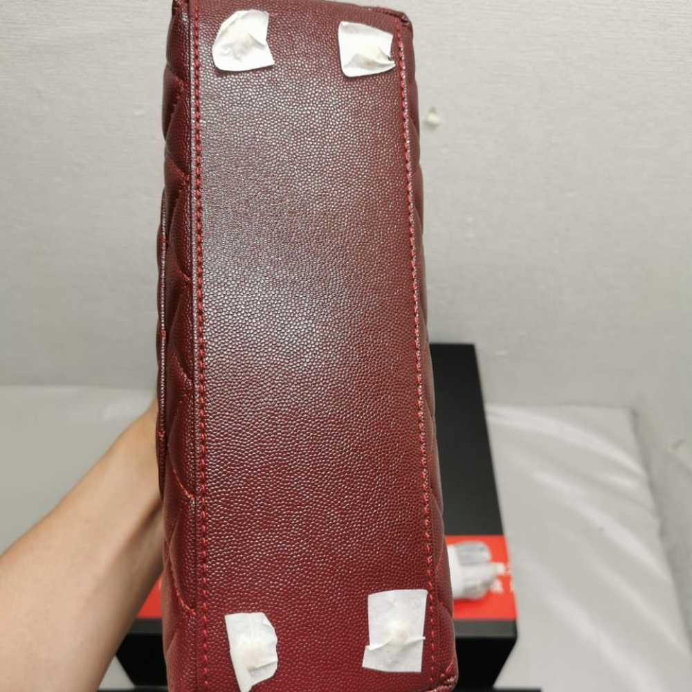 Chanel Coco Top Handle Flap Bag Garnet Red 26cm - Image 5