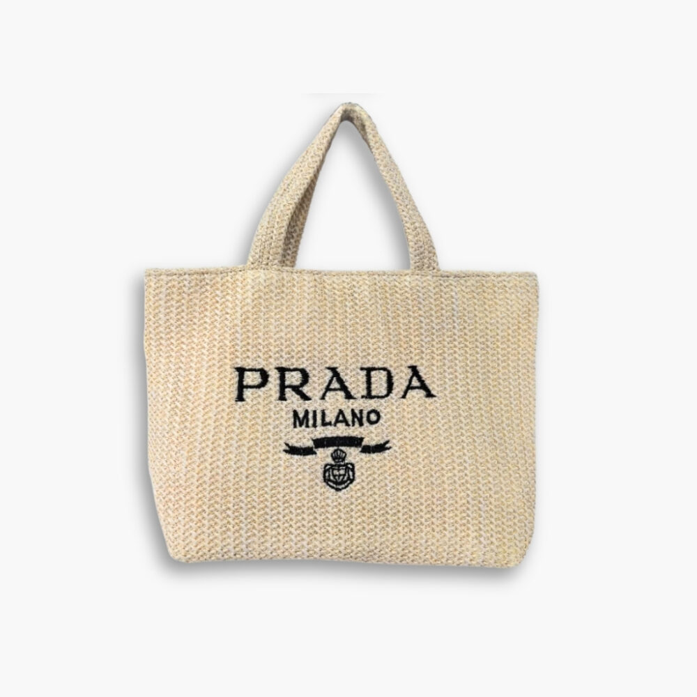 Prada Small Crochet Tote Bag Natural 24cm 1BG422 2A2T F0018 V OOL