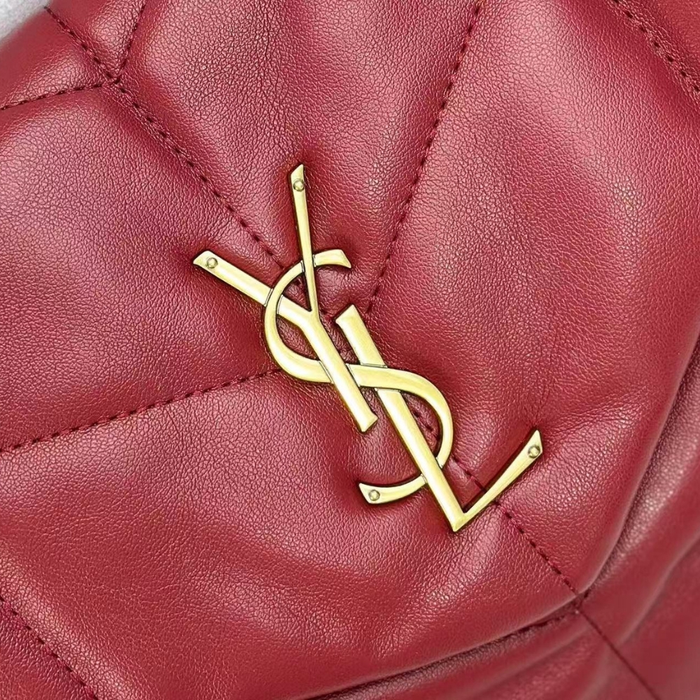 Saint Laurent Loulou Puffer Small Leather Shoulder Bag Red 29cm 5774761EL076937 - Image 6