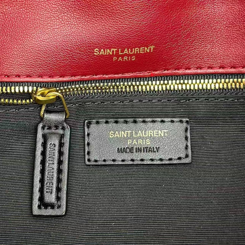 Saint Laurent Loulou Puffer Small Leather Shoulder Bag Red 29cm 5774761EL076937 - Image 8