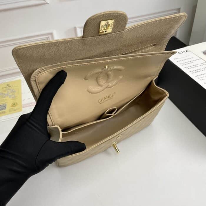 Chanel Classic Double Flap Bag Beige 25cm - Image 4