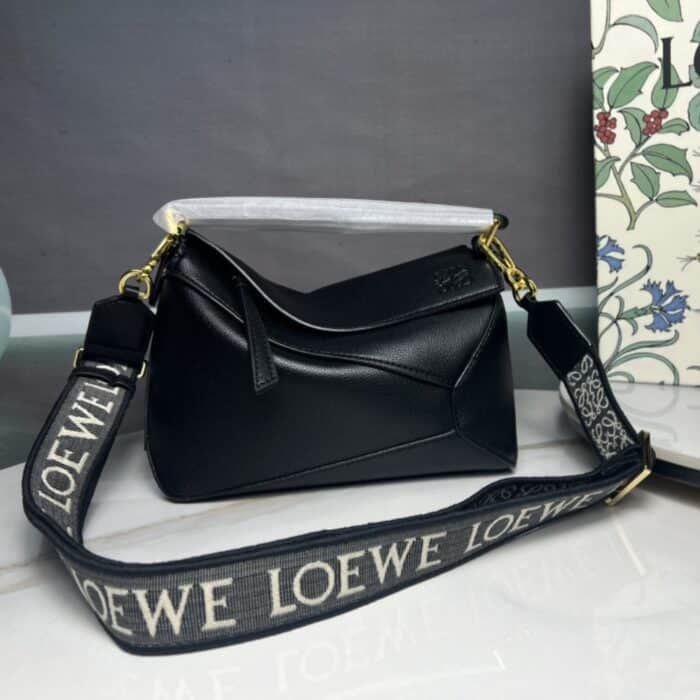 Loewe Small Puzzle Bag Satin Black 24cm A510S21XA9 1100 - Image 2