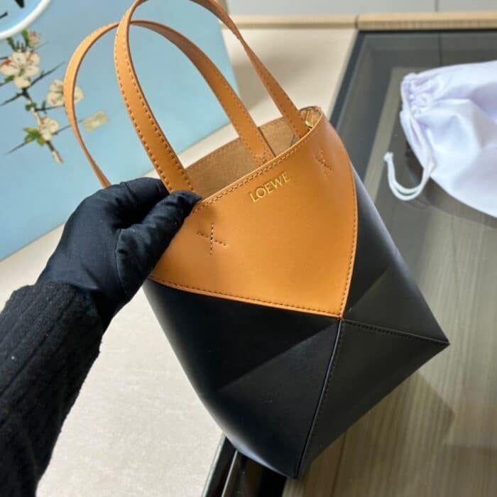 Loewe Mini Puzzle Fold Tote Warm Desert And Black 17cm A779V25X07 2727 - Image 2