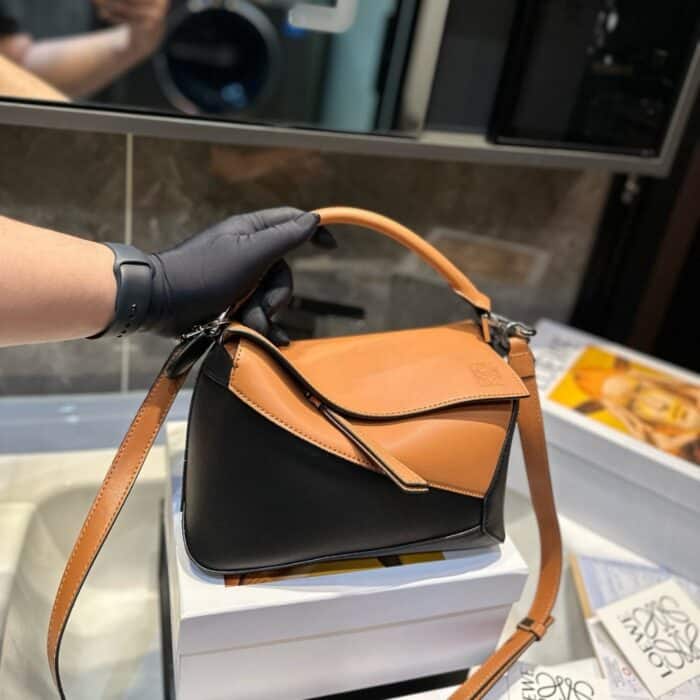 Loewe Small Puzzle Bag Warm Desert And Black 24cm A510P60X44 2727 - Image 2