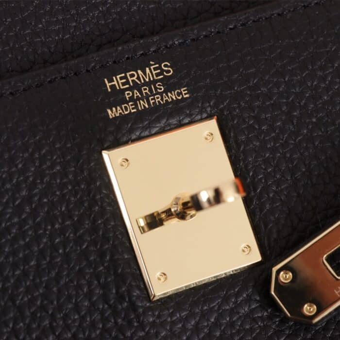 Hermes Kelly Togo Handbag Black 25cm - Image 2