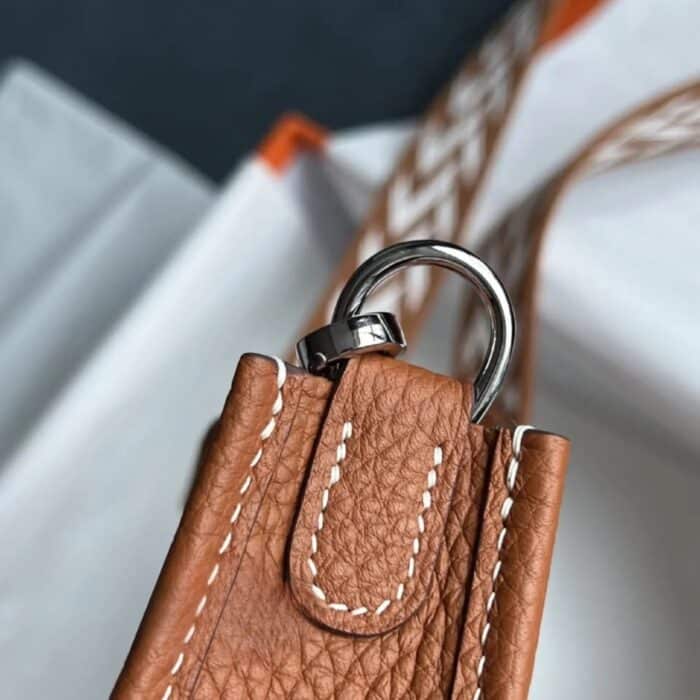 Hermes Mini Evelyne Bag Dark Brown 17cm - Image 2