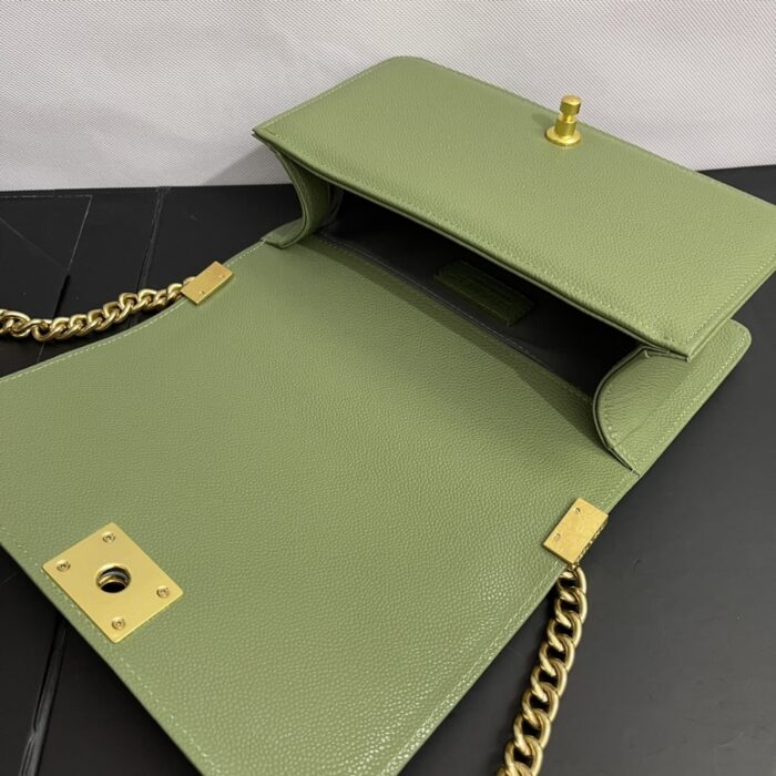 Chanel Medium Boy Bag Olive 25cm - Image 3