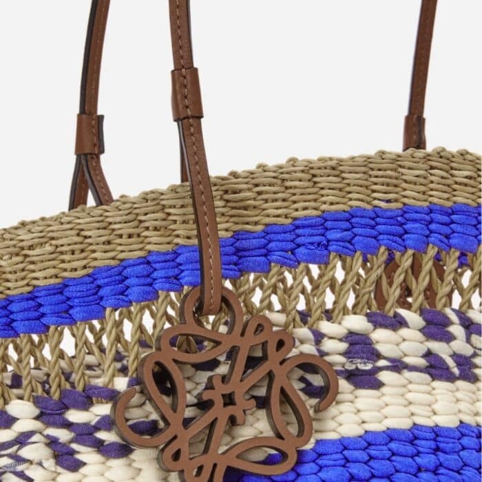 Loewe Basket Tote Natural And Blue 29cm - Image 3