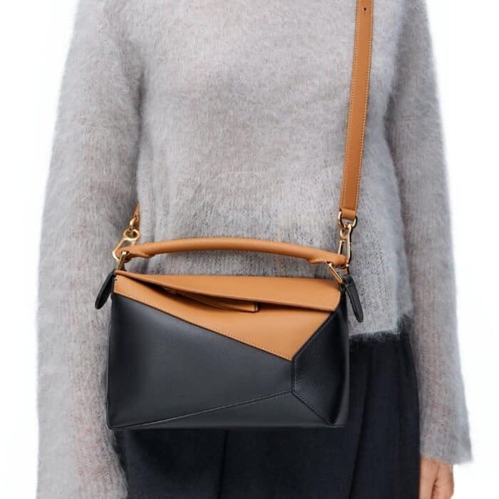 Loewe Small Puzzle Bag Warm Desert And Black 24cm A510P60X44 2727 - Image 3