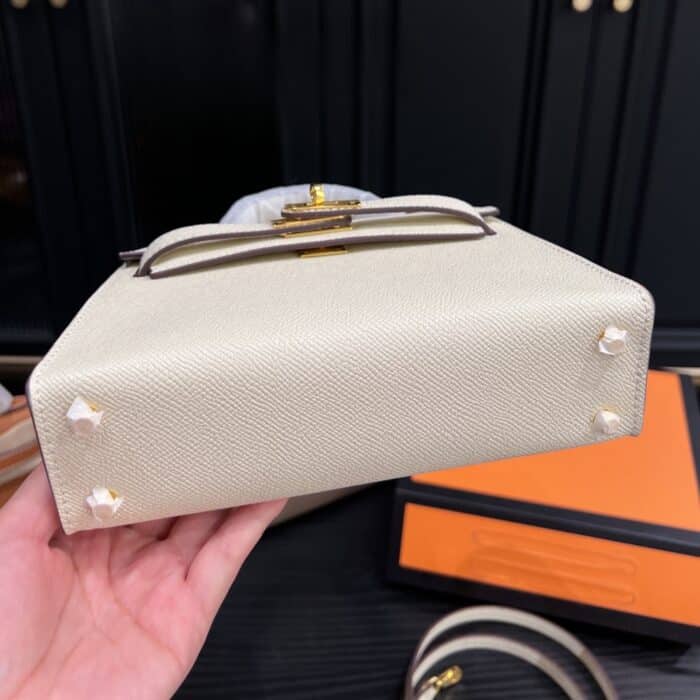 Hermes Kelly Mini Epsom Handbag Craie 20cm - Image 3