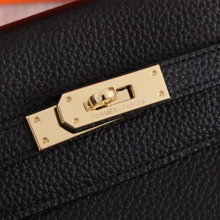 Hermes Kelly Togo Handbag Black 25cm - Image 3