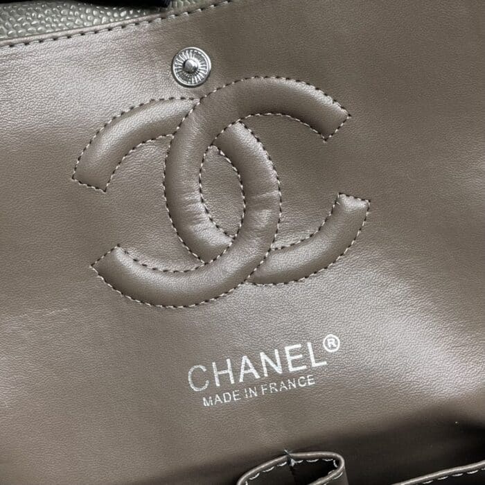 Chanel Classic Double Flap Bag Moss Green 25cm - Image 3