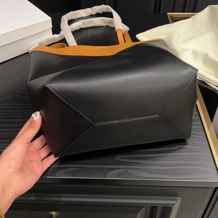 Loewe Puzzle Fold Tote Warm Desert And Black 24cm A779G50X18 2727 - Image 4