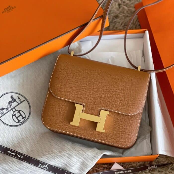 Hermes Mini Constance Epsom Leather Brown 19cm - Image 4