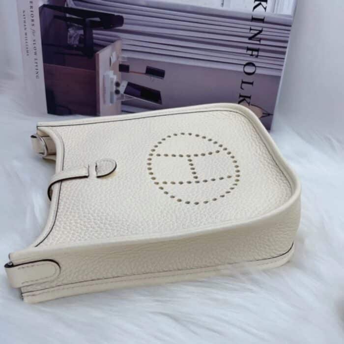 Hermes Evelyne Amazone Bag White 17cm - Image 4