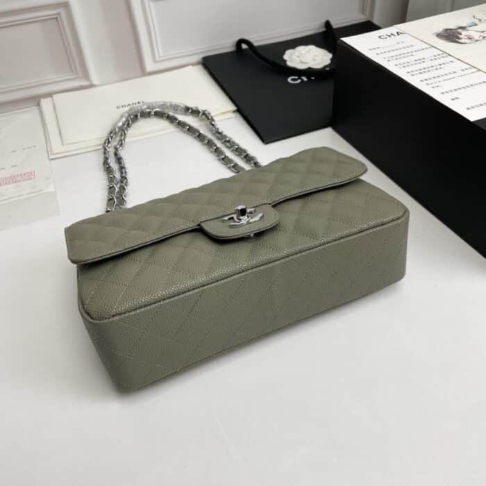 Chanel Classic Double Flap Bag Moss Green 25cm - Image 5