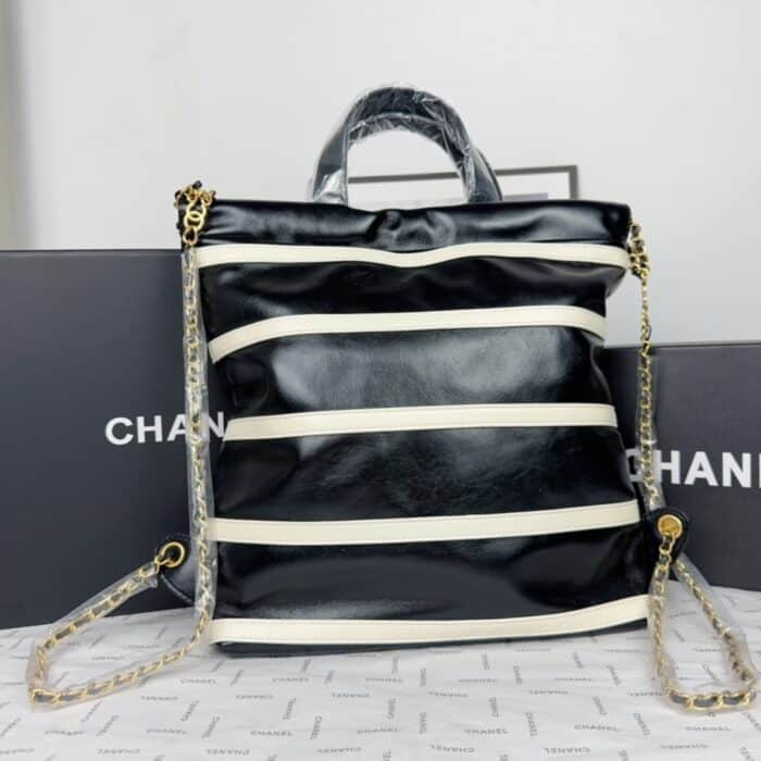 Chanel 22 Backpack Black And White 35cm AS3859 B16NY07735 - Image 6