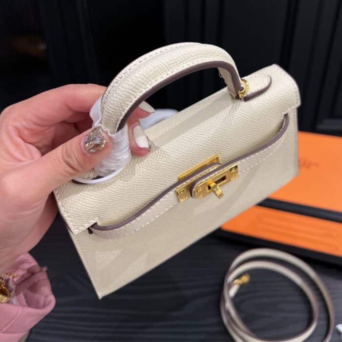 Hermes Kelly Mini Epsom Handbag Craie 20cm - Image 6