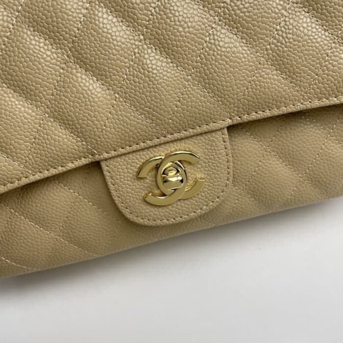 Chanel Classic Double Flap Bag Beige 25cm - Image 9