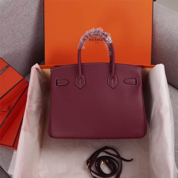 Hermes Birkin Togo Handbag Rouge 25cm - Image 6