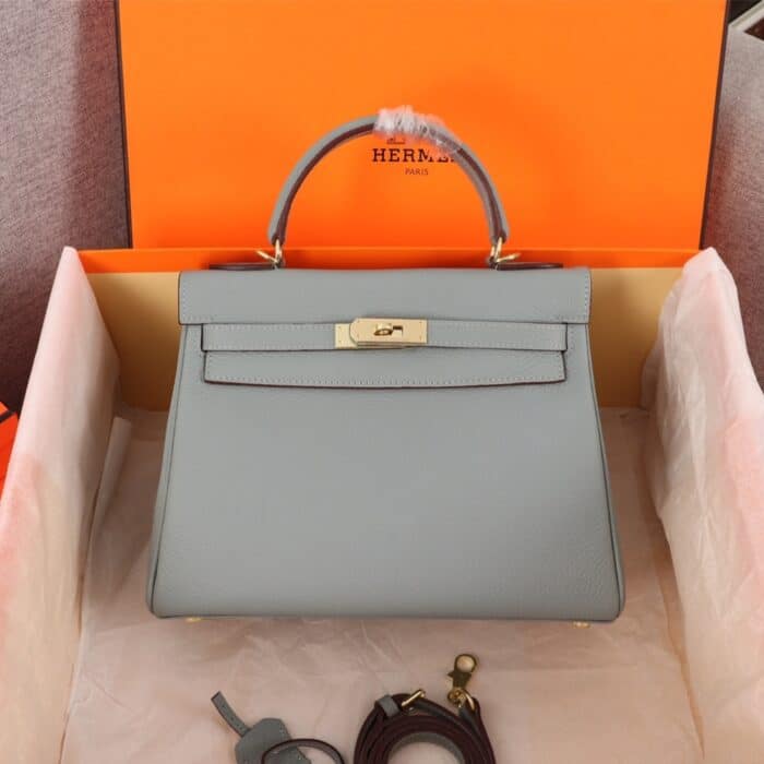 Hermes Kelly 25 Togo Handbag Gris Mouette 25cm - Image 7