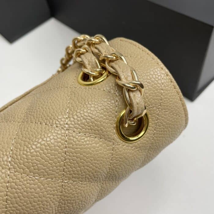 Chanel Classic Double Flap Bag Beige 25cm - Image 10
