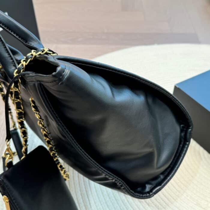 Chanel Large Deauville Shopping Bag Black 31cm - Image 8