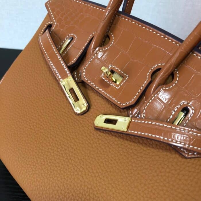 Hermes Birkin Touch Togo Handbag Brown 25cm - Image 6