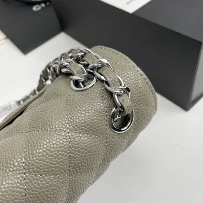 Chanel Classic Double Flap Bag Moss Green 25cm - Image 8