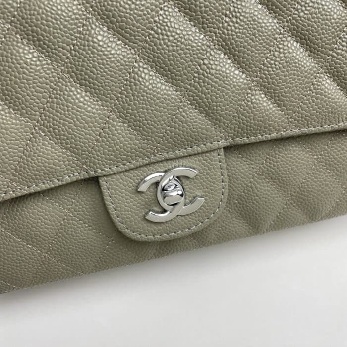 Chanel Classic Double Flap Bag Moss Green 25cm - Image 9