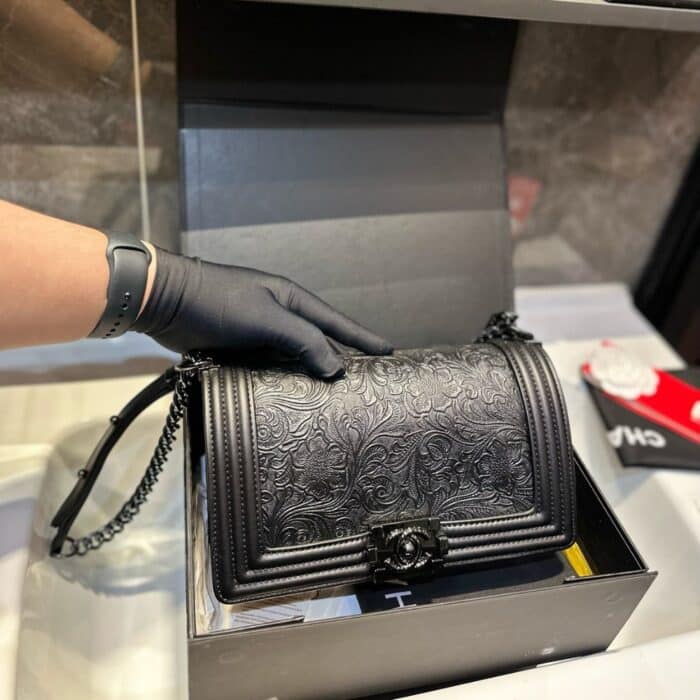 Chanel Medium Cordoba Boy Bag Black 25cm - Image 10