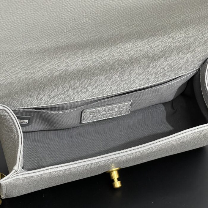 Chanel Medium Boy Bag Light Gray 25cm - Image 9