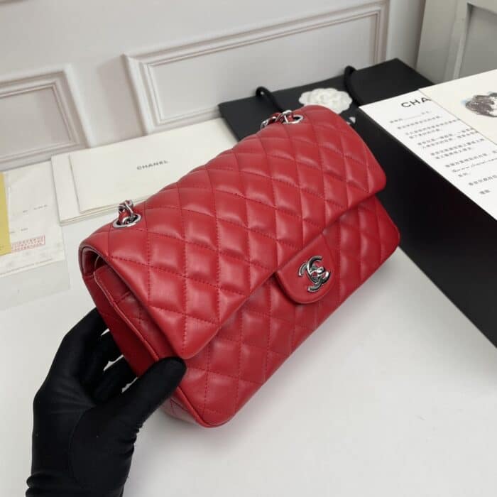 Chanel Classic Double Flap Bag Red 25cm - Image 3