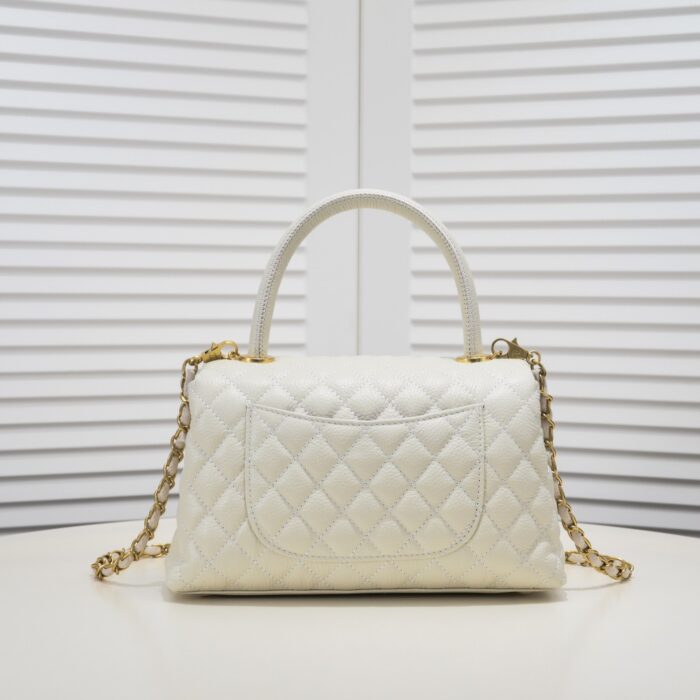 Chanel Coco Top Handle Flap Bag White 26cm - Image 4