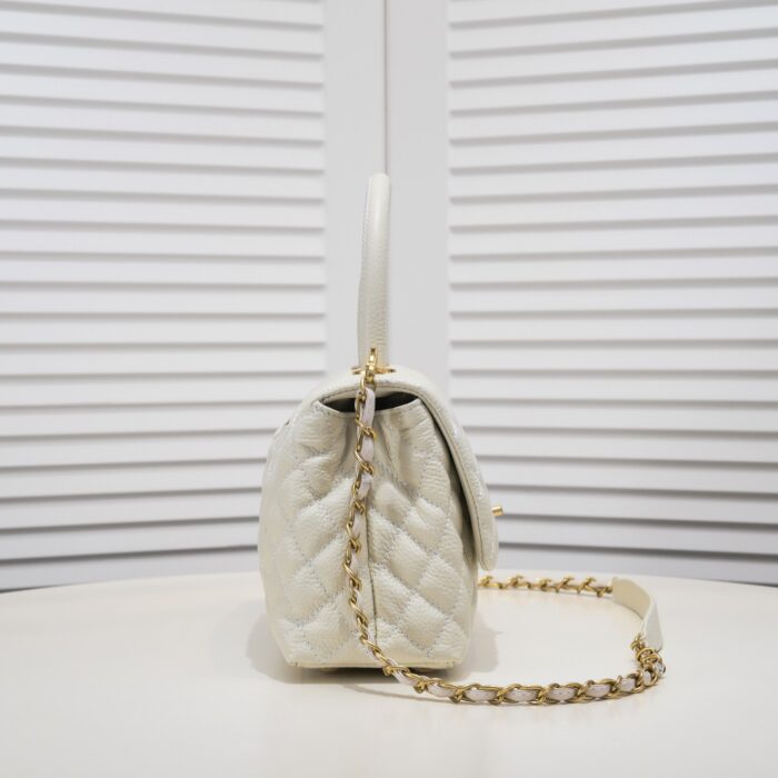 Chanel Coco Top Handle Flap Bag White 26cm - Image 3