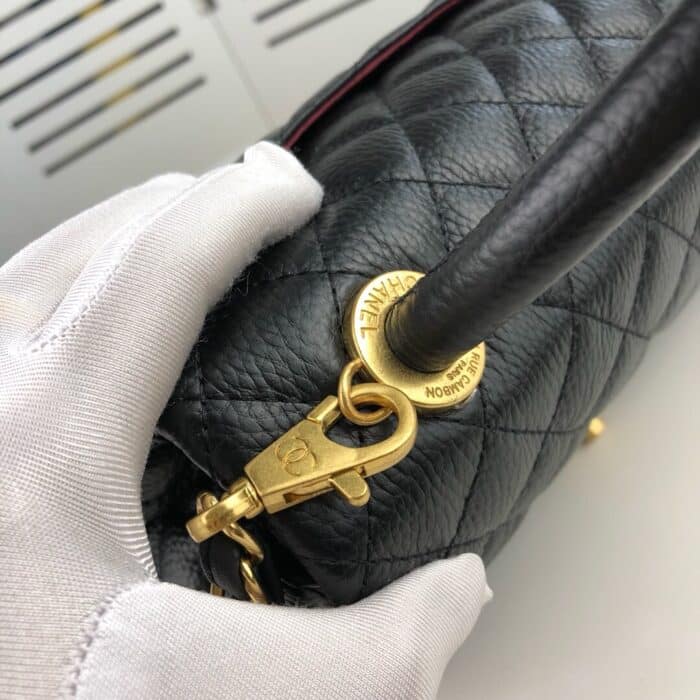 Chanel Coco Top Handle Flap Bag Black 26cm - Image 5