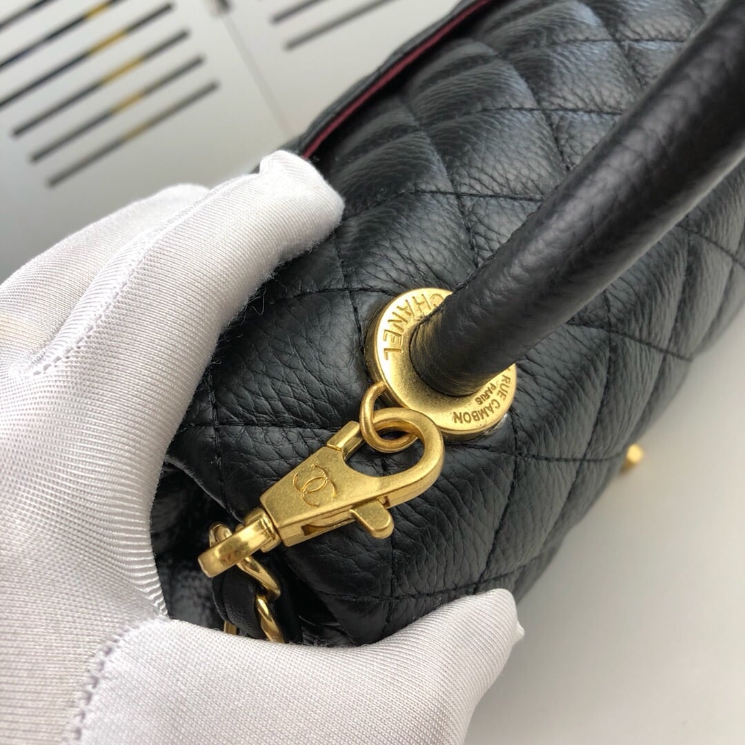 Chanel Coco Top Handle Flap Bag Black 26cm photo review
