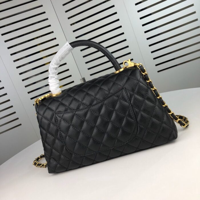 Chanel Coco Top Handle Flap Bag Black 26cm - Image 4