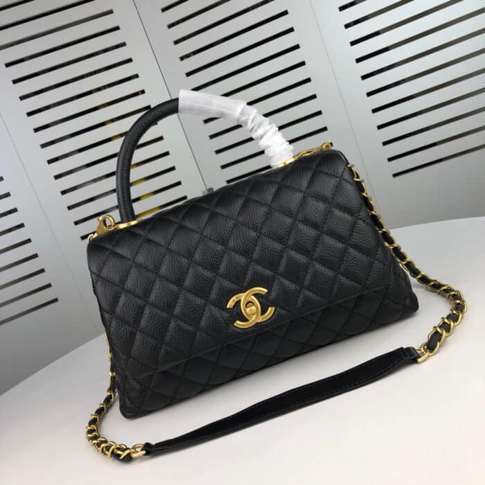 Chanel Coco Top Handle Flap Bag Black 26cm - Image 3