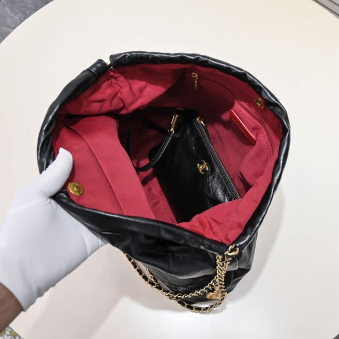 Chanel 22 Handbag Black 30cm AS3260 B08037 94305 - Image 9