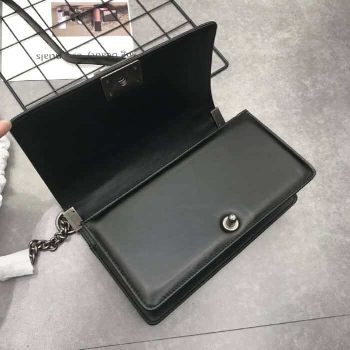 Chanel Boy Chevron Medium Handbag Black 25cm - Image 7