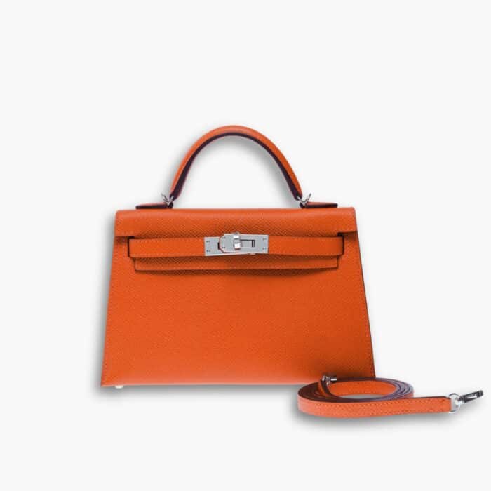 Hermes Kelly Mini Epsom Handbag Orange 22cm