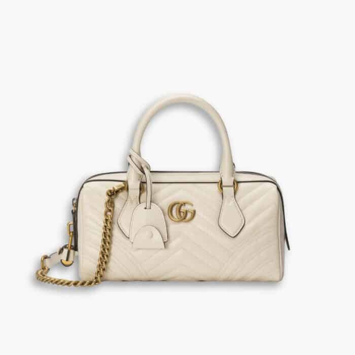 Gucci Marmont Small Top Handle Bag White 27 cm 746319 AABZB 9022