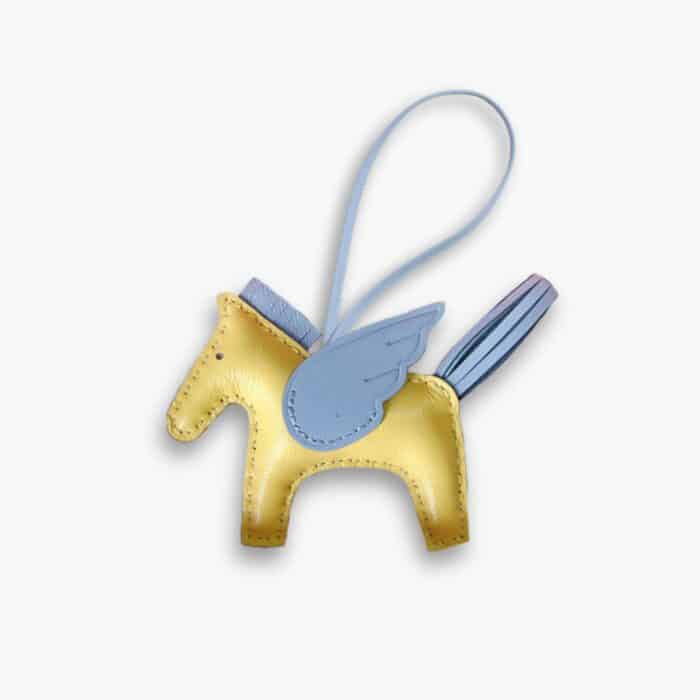 Hermes Rodeo Pegase Charm Yellow Blue