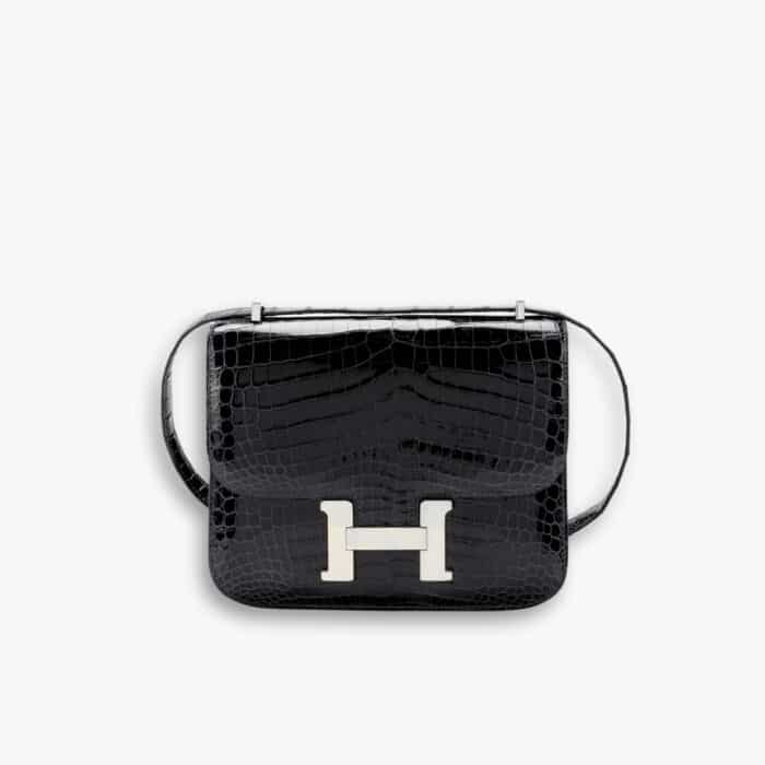 Hermes Constance Shiny Alligator Black 19cm
