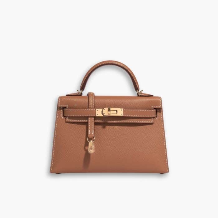 Hermes Kelly Mini Epsom Handbag Brown 19cm