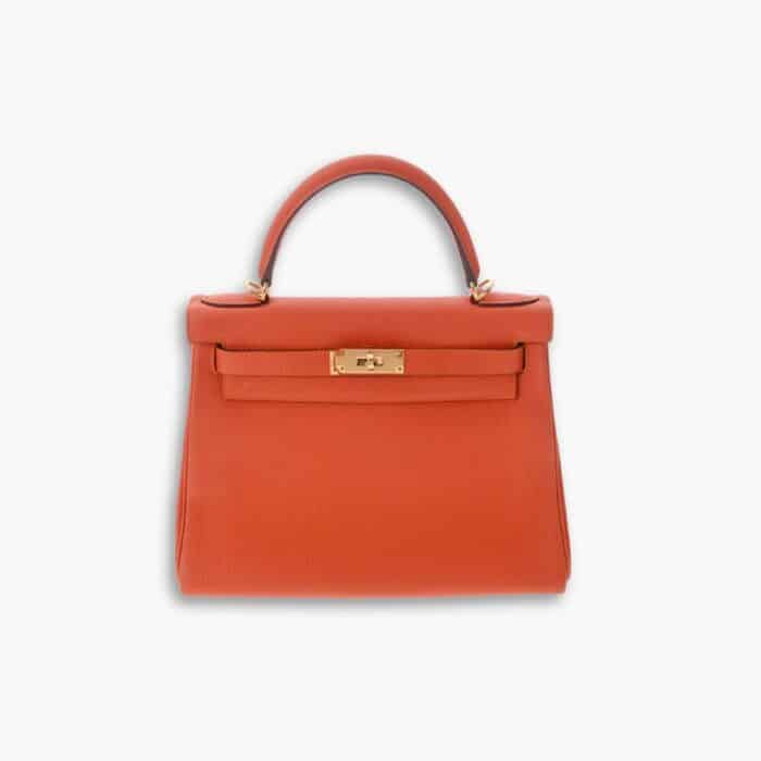 Hermes Kelly 25 Togo Handbag Orange 25cm