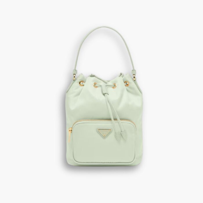 Prada Duet Re Nylon Bucket Bag Aqua 18Cm