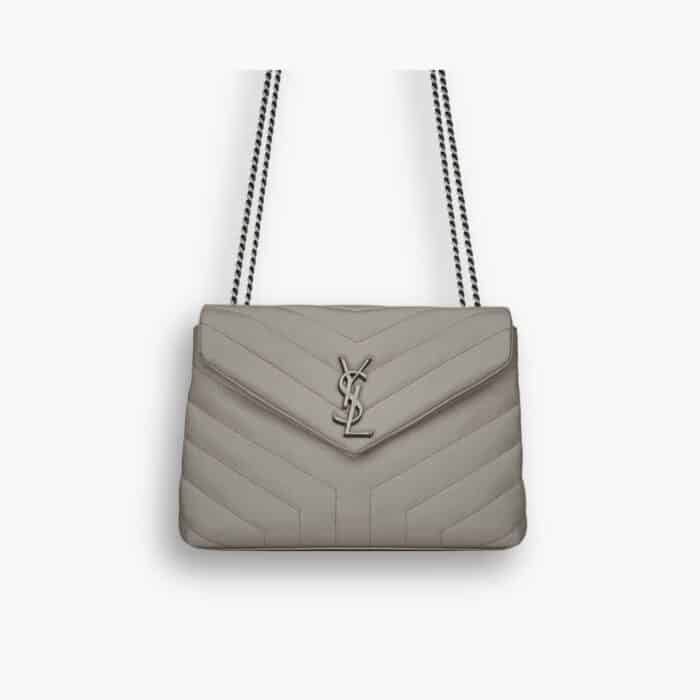 Saint Laurent Loulou Small Grey Nickel 25cm